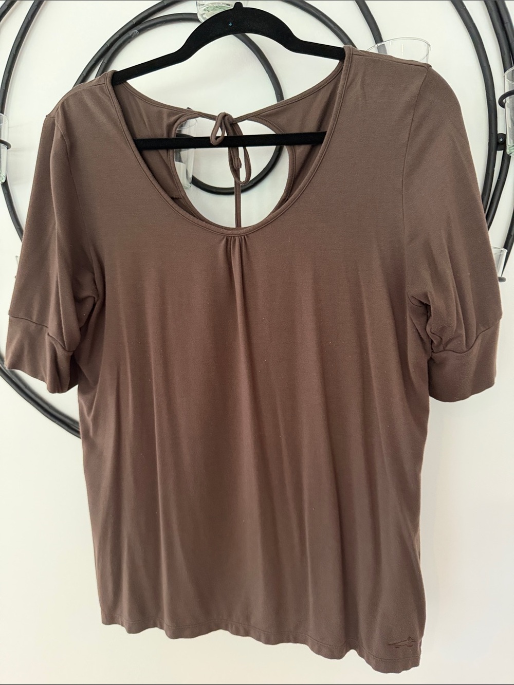 Horny Toad Short Sleeve Scoop Neck Top in Brown
